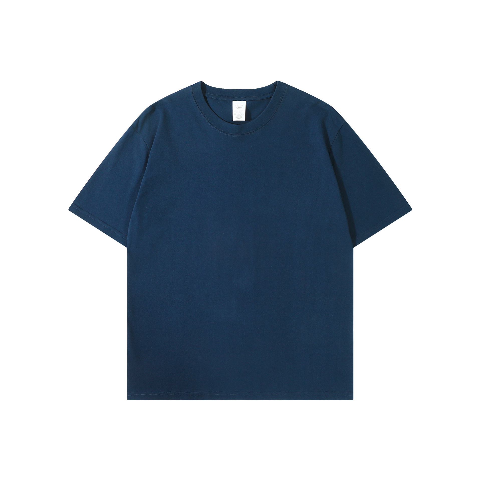 Camiseta de Verano para Mujer, 230g, Algodón Puro, Manga Corta, Holgada, Color Sólido, Camiseta Básica, Transpirable y Cómoda para Hombre