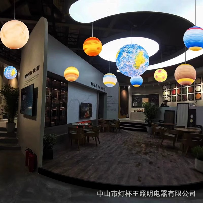 Tierra creativa Red de Internet Planet Candelabro Jardín de infantes Centro comercial Candelabro de bola Zona de juegos Habitación infantil Escuela Luz de luna