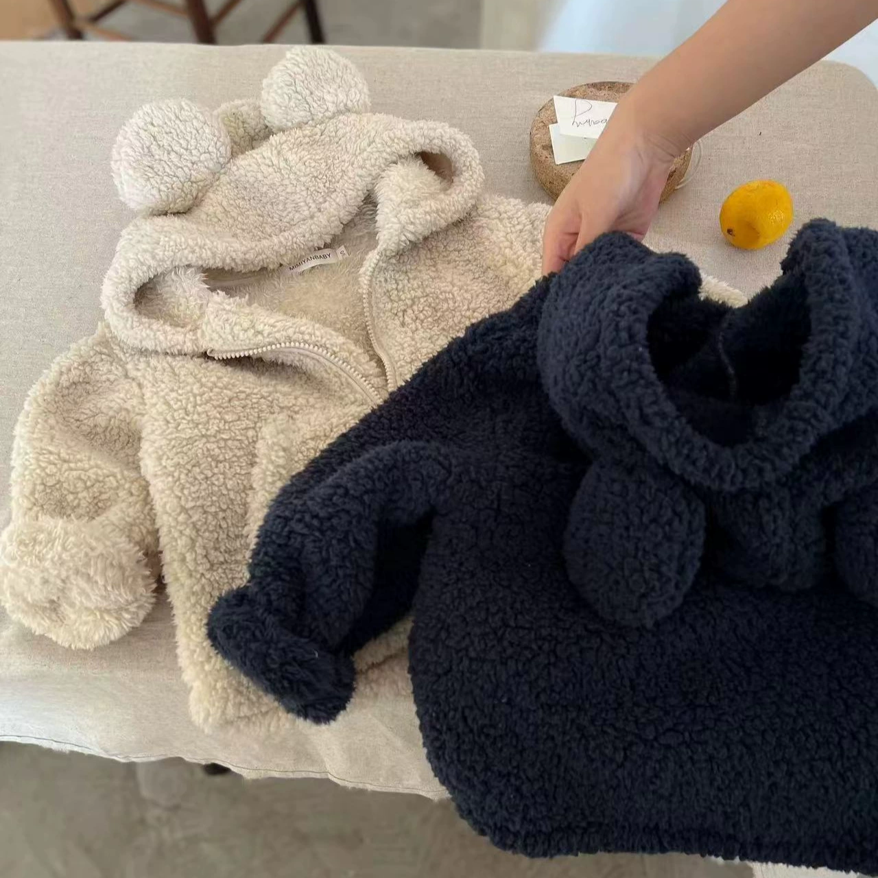 Детская куртка из флиса с капюшоном, корейский стиль, демисезонный свитер на молнии, размеры 73–120 см