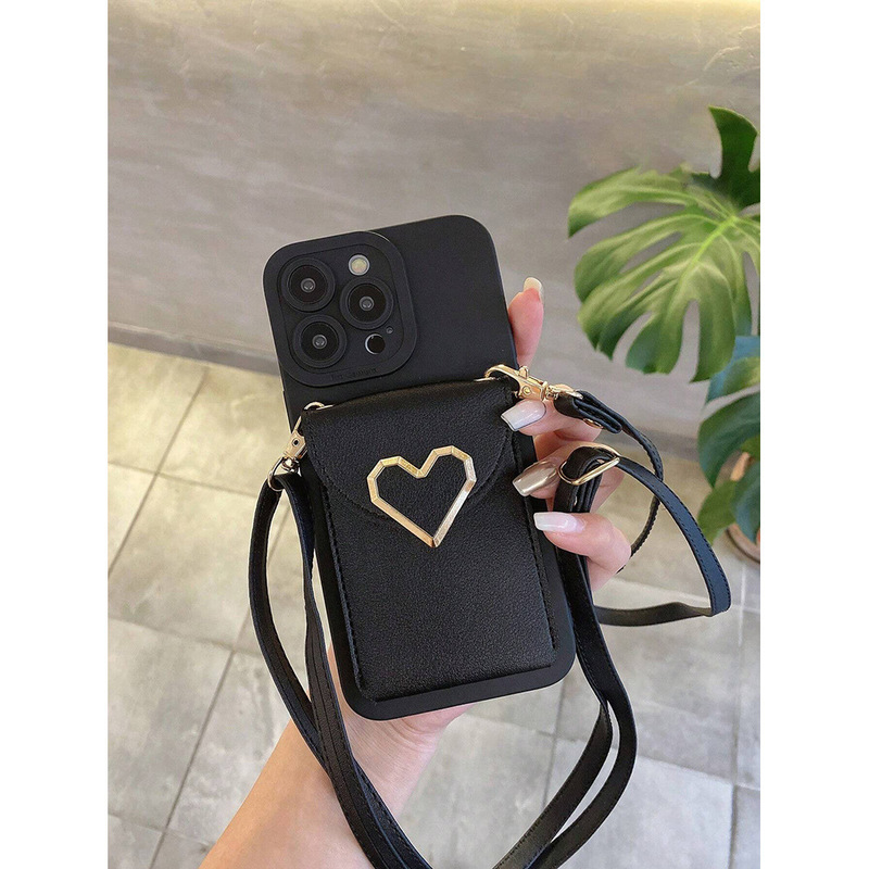 Suitable for Iphone15 Mobile Phone Case Apple 17/12 Crossbody 8P Card Holder Coin Purse Xsmax Backpack 15 Chain 14