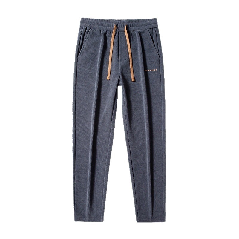 Hombres sueltos pantalones casuales rectos primavera nuevo estilo de moda de moda de moda deportivo simple pantalones largos