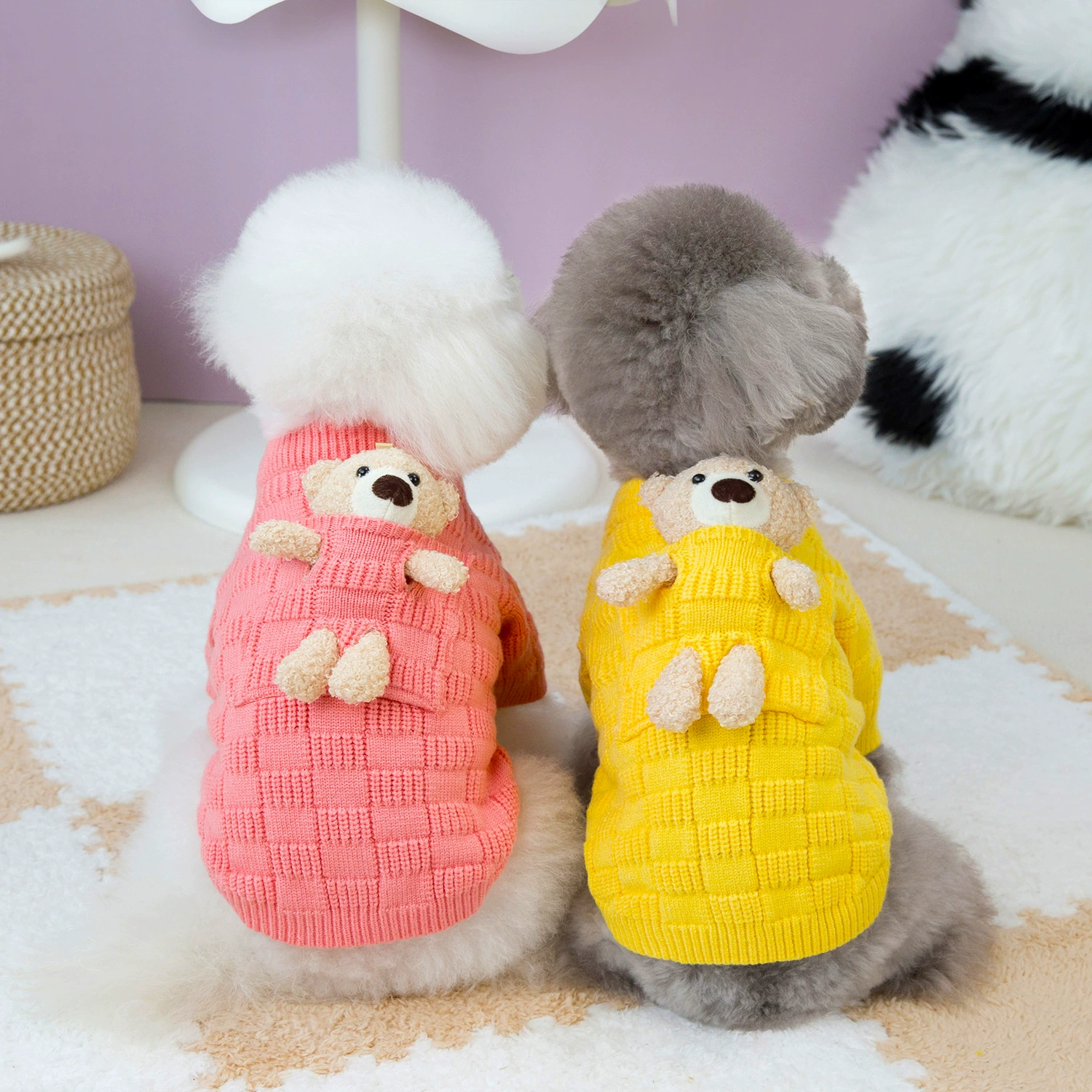 24 осенние новые маленькие собаки с собачьим молоком одежда карманный медведь свитер домашнее животное собака Гао Дин вязаный свитер кошачья одежда