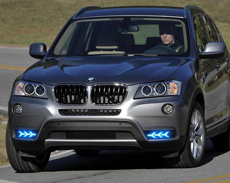Suitable for 09-13 Bmw X3 Daytime Running Lights Bmx3 F25 Special Fog Light Frame Modified Led Daytime Running Lights