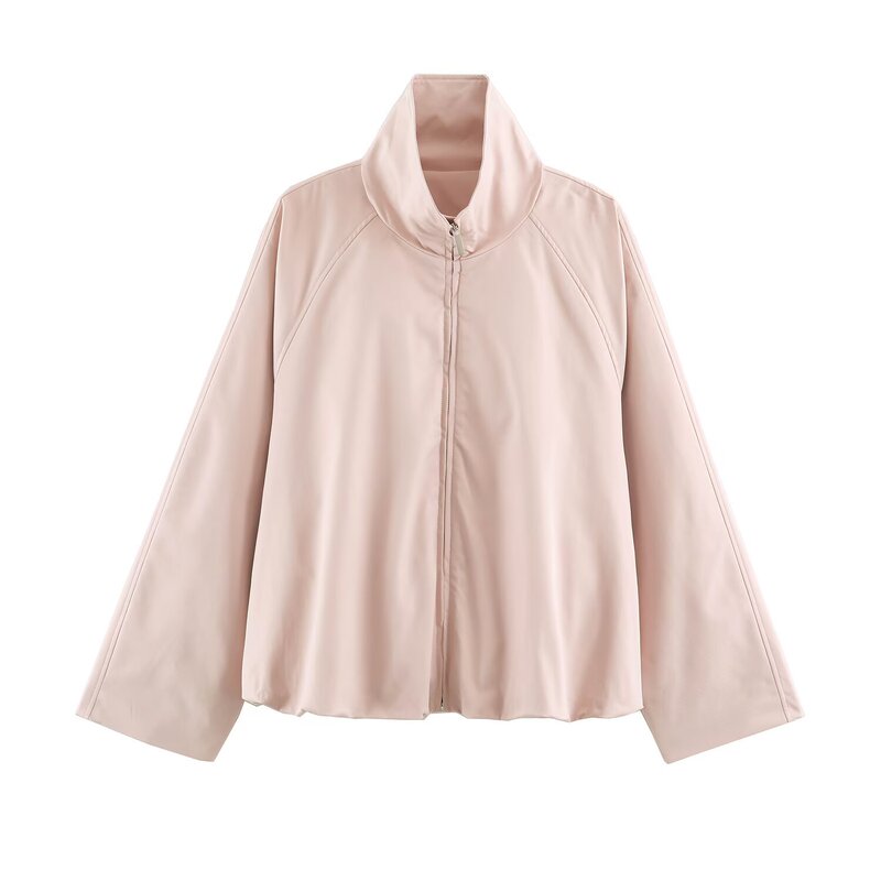 2026 Autumn New Cross-Border European and American Women's Pink Bomber Jacket