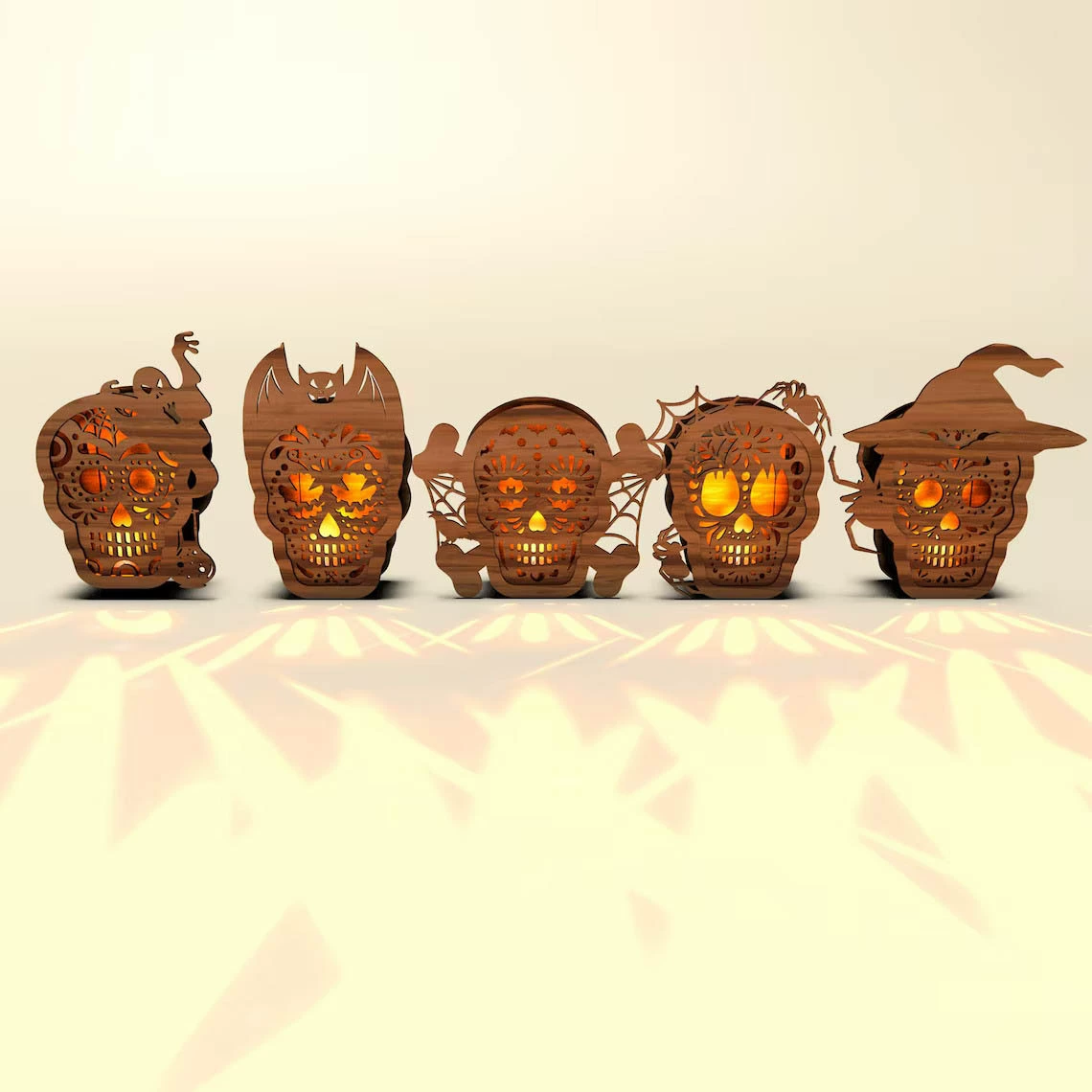 Кросс-граничные индивидуальные фонарики на Хэллоуин, деревянные подсвечники с черепом, украшения для вечеринок, украшения для дома, декор для двора, реквизит