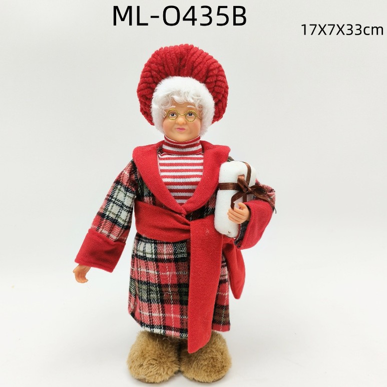 Navidad transfronteriza Muñeca de Papá Noel de 12 pulgadas Postura de pie Muñeca de Papá Noel Decoración de la ventana Regalos