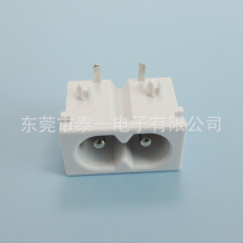 可按外壳调色多口电源8字接口22*12白色实心铜AC输入电源插座DB-8