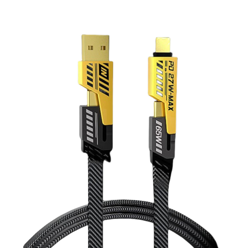 Cable de datos de teléfono móvil Mecha cuatro en uno tipo c cargador súper rápido dos cables de carga de dos cables de dos PD adecuados para Apple 15