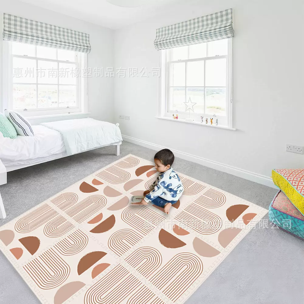 Boho宝宝工厂定制泡沫EVA拼接覆膜印花图案地垫爬爬垫60x60爬行垫