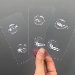 Paper Towel Face Towel Hook Double Hook Strong No-Hole Adhesive Hook Paper Clothing Bathroom Transparent Double Hook Wholesale