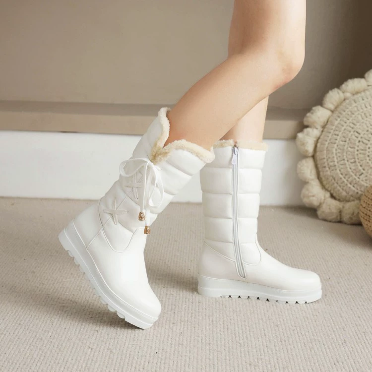 Winter high boots with zipper, 2021 years, plus size