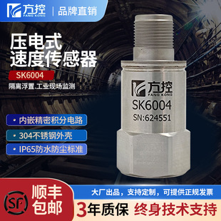 Piezoelectric Speed Sensor Integrated Transmitter 4-20Ma Stainless Steel Vibration Sensor Ip65 Protection
