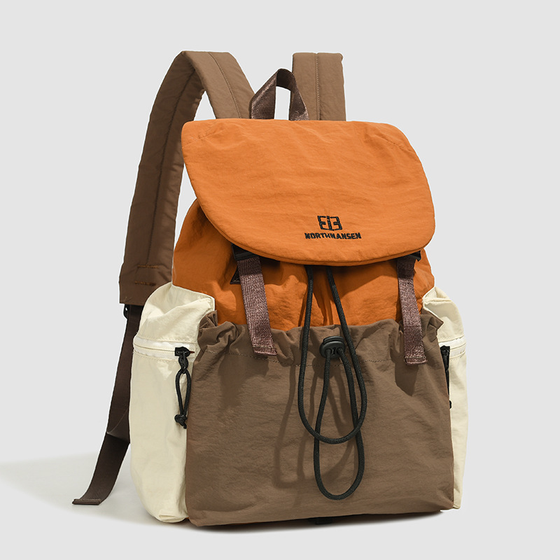 Mochila de estudiante de color de contraste de todo fósforo de moda transfronteriza, mochila de viaje de gran capacidad de ocio, bolsa de montañismo de viaje ligera al aire libre