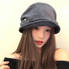 『版型超好』复古褶皱贝雷帽子女秋冬百搭报童帽显脸小八角画家帽