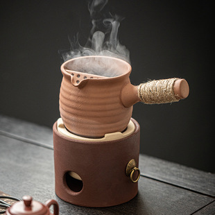 Красная грязная чайная печь окружающая плита, чтобы отфильтровать кастрюлю с чайной углеродной печью на открытом воздухе на гриле.