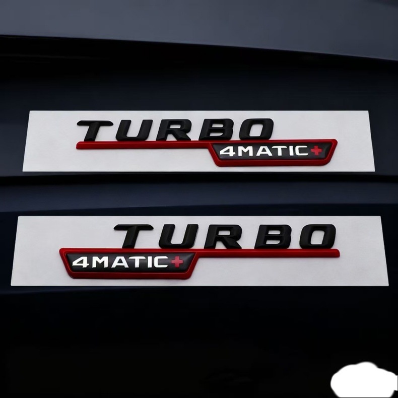 Suitable for Mercedes-Benz Turbo 4Matic Amg Fender Side Logo Turbocharged Car Logo Modified Body Car Sticker