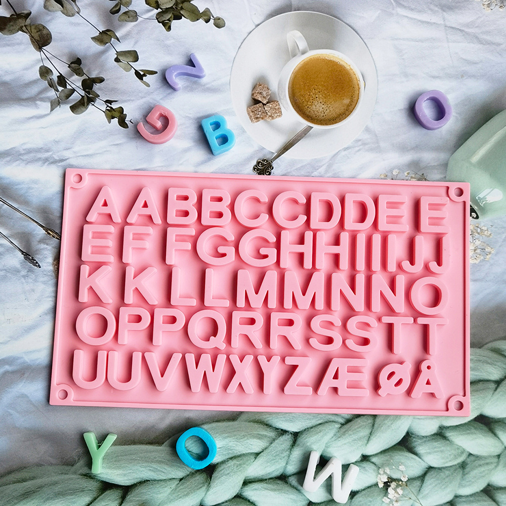 Dobles letras de chocolate transversal 199 molde de silicona pastel helado pudín molde de postre jabón utensilios