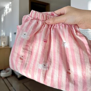 Class a Cotton Double-Layer Yarn 2025 Summer New Loose and Comfortable Pajamas with Flap Pocket Pantss, Home Pants That Can Be Worn Outside