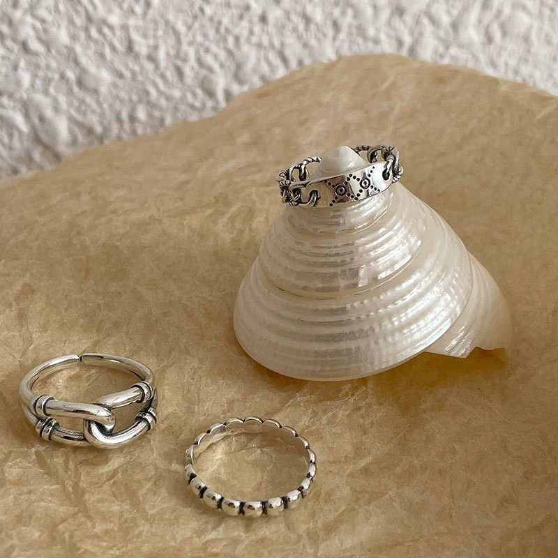 Ring (Small Design) Adjustable, 925 Silver, Simple Elegant Minimal