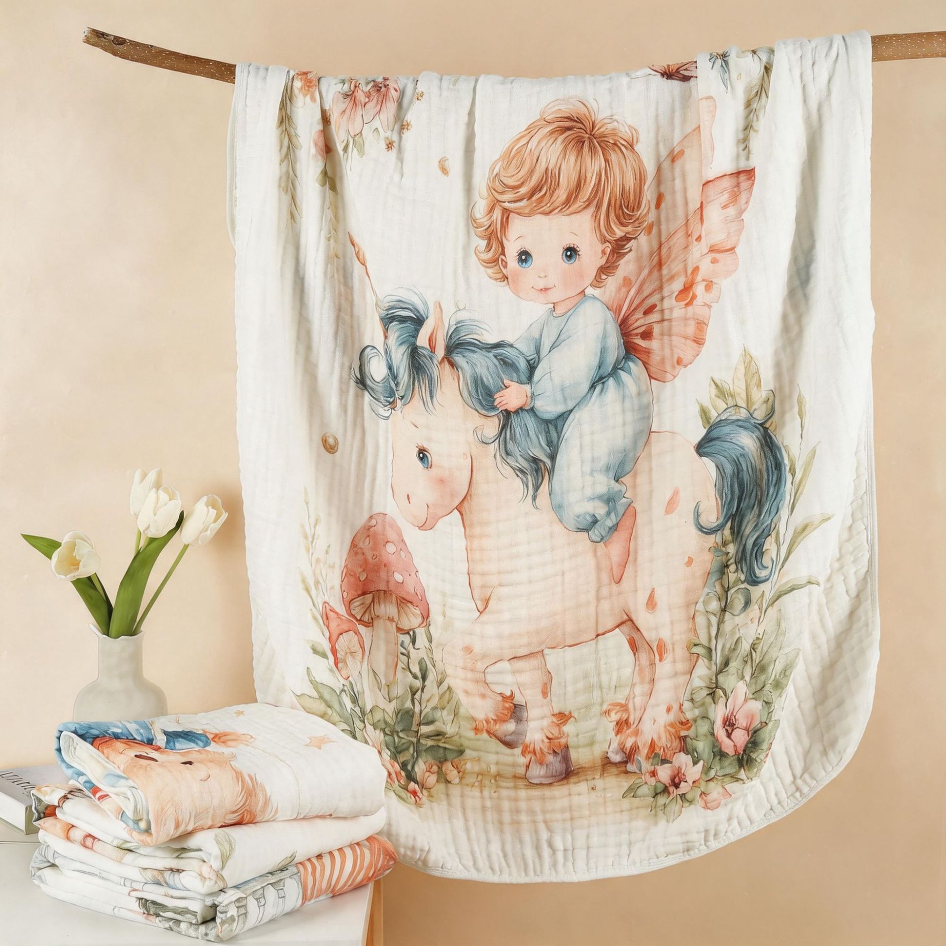Exclusive Printed Pure Cotton Gauze Children's Bath Towel, Soft and Comfortable Blanket, Children's Quilt, Baby Beach Towel, Manufacturer Wholesale