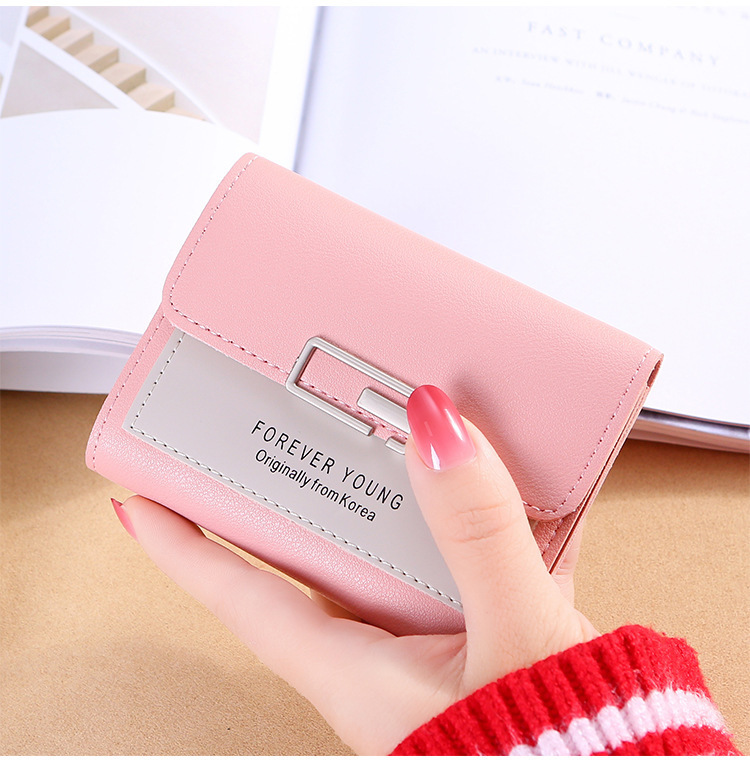 Solid Color Pattern All Seasons Season Women'S Gender Classic Style Style Square Shape Women's Solid Color Pu Leather Flip Cover Wallets