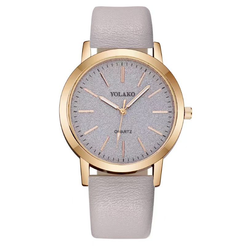 YOLAKO Brand Women's Watch Frosted Nacred Dial Ultra-thin Belt Simple Casual Women's Quartz Watch
