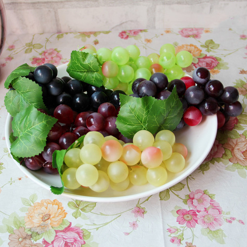 Highly simulated fruit with frost fake grapes 36 large round grape bunches feel plastic shooting props home decorations