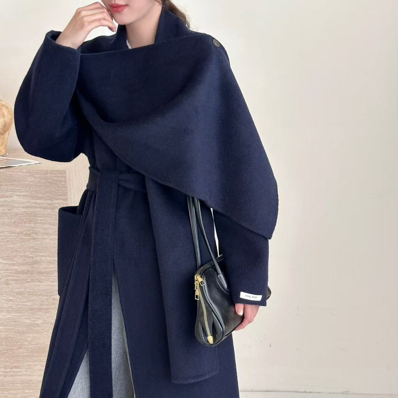 Designed Scarf Style Double-Sided Cashmere Outwear for Women 2025 Autumn and Winter New Classy Elegant Long Woolen Outwear