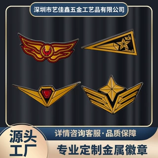 创意立体烤漆金属胸针定制小众简约胸章奖章级别金属徽章定制