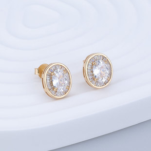 S925 Sterling Silver Moissanite Earrings Elegant Light Luxury High-end Fashion Egg-shaped Earrings high quality Cross-border Earrings