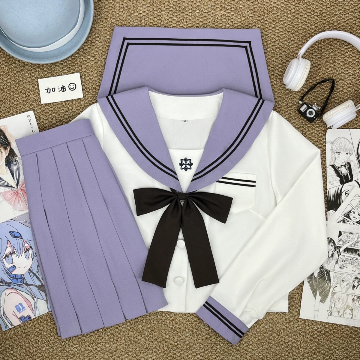 [Аметист Сакура Чизука] Оригинальная униформа JK Sweet Girl Style Матросский костюм в японском стиле Колледж Стиль Короткий рукав Классная форма Школьная форма