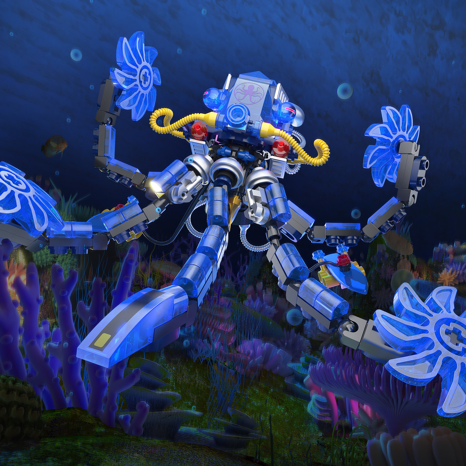 Compatible con luces nocturnas Kirin insectos altos animales marinos ensamblaje bloques de construcción juno juguetes regalo para niños