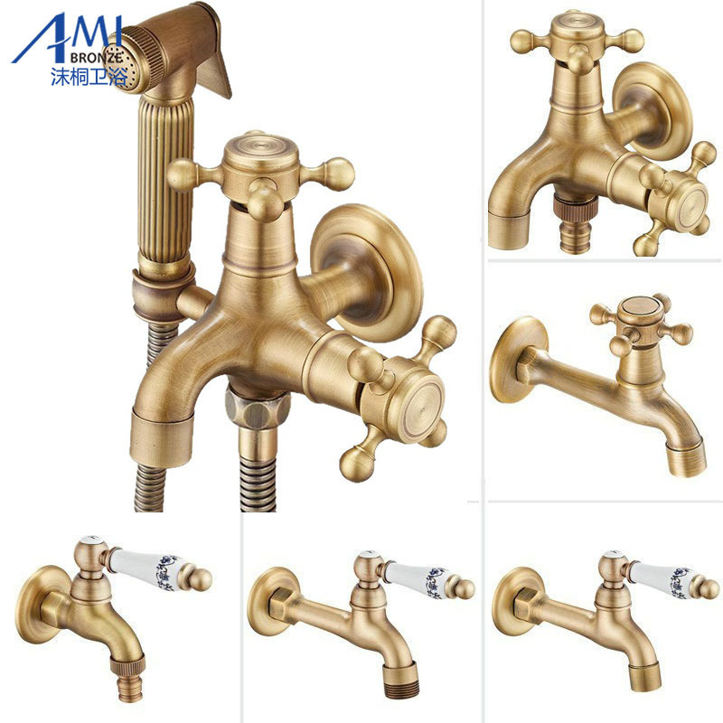 European-Style Extended Mop Sink Washing Machine Faucet, Dual-Use with One Inlet and Two Outlets, 6-Point Quick-Open Spray Gun, Single Cold Water Faucet European-Style Extended Mop Sink Washing Machine Faucet, Dual-Use with One Inlet and Two Outlets, 6-Point Quick-Open Spray Gun, Single Cold Water Faucet