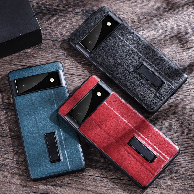 Suitable for Pixel9pro Phone Case Google 8pro Simple Business 6A Distinctive Leather Bracket 7pro Protective Case