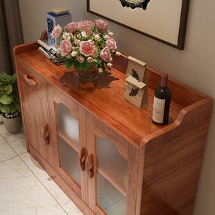 Living Room Small Side Cabinet Sideboard Tea Cabinet New Chinese Style Cabinet Wall Storage Cabinet Non-Solid Wood Kitchen Household