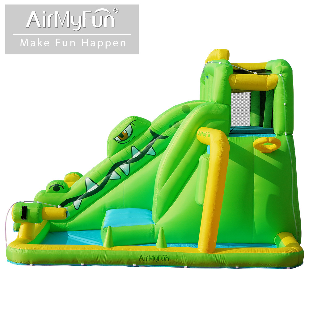 AMF | Castillo de rociado de agua para niños Casa pequeña tobogán inflable fiesta interior rociado de agua parque infantil castillo inflable