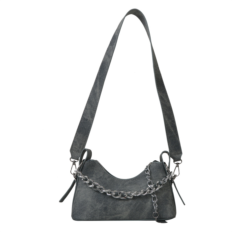 2023 nuevo bolso de media luna casual simple bolso de las axilas retro ins bolsa de cadena de textura de moda bolsa pequeña portátil para mujer