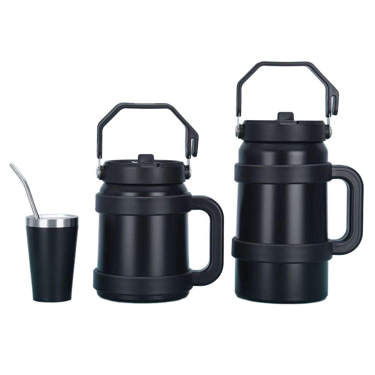 Portable al aire libre 50oz Toneladas Toneladas Toneladas Taza de paja de almacenamiento en frío de gran capacidad Mango Copa Bingba Taza termo de acero inoxidable 304