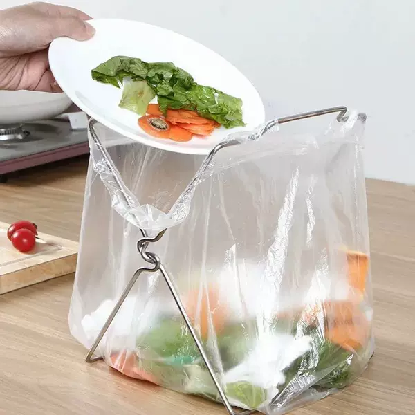 Household Multifunctional Garbage Bag Rack, Foldable Storage Rag Rack, Kitchen Sorting Plastic Bag Trash Can Rack