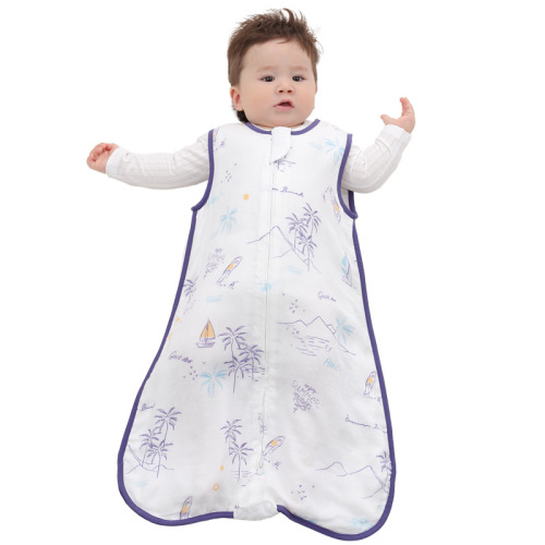 Infant sleep sack front 4 back 2 gauze vest sleep sack baby children anti-kick blanket spring summer growth sleep sack