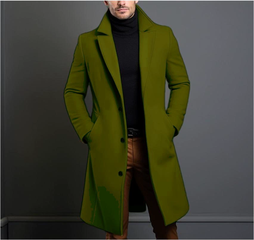 Куртка (Amazon) Цветной полуseason Woolen Coat, средняя длина, тёплая подкладка