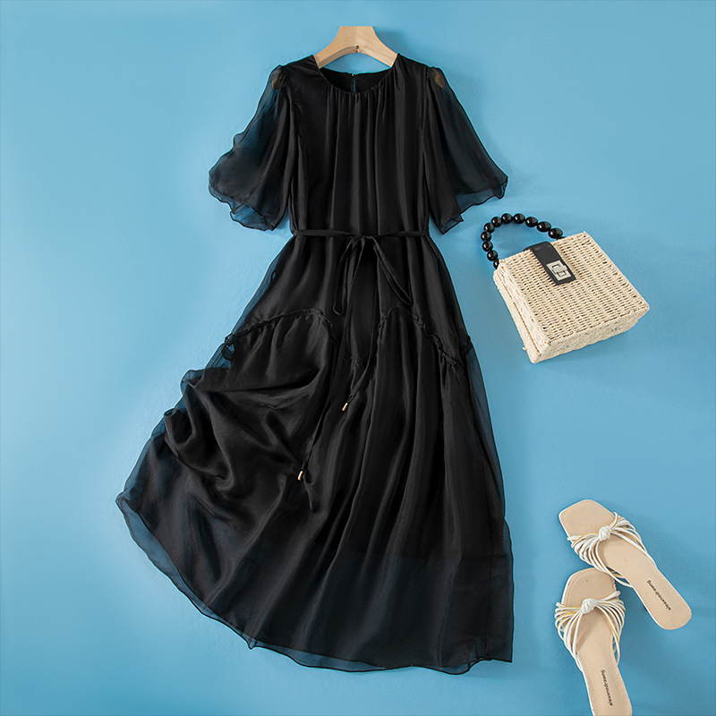 2026 New Style Beach Dress, High-End, Exquisite, Slimming, Mulberry Silk Long Dress, Silk Dress for Women, Summer 2026 New Style Beach Dress, High-End, Exquisite, Slimming, Mulberry Silk Long Dress, Silk Dress for Women, Summer