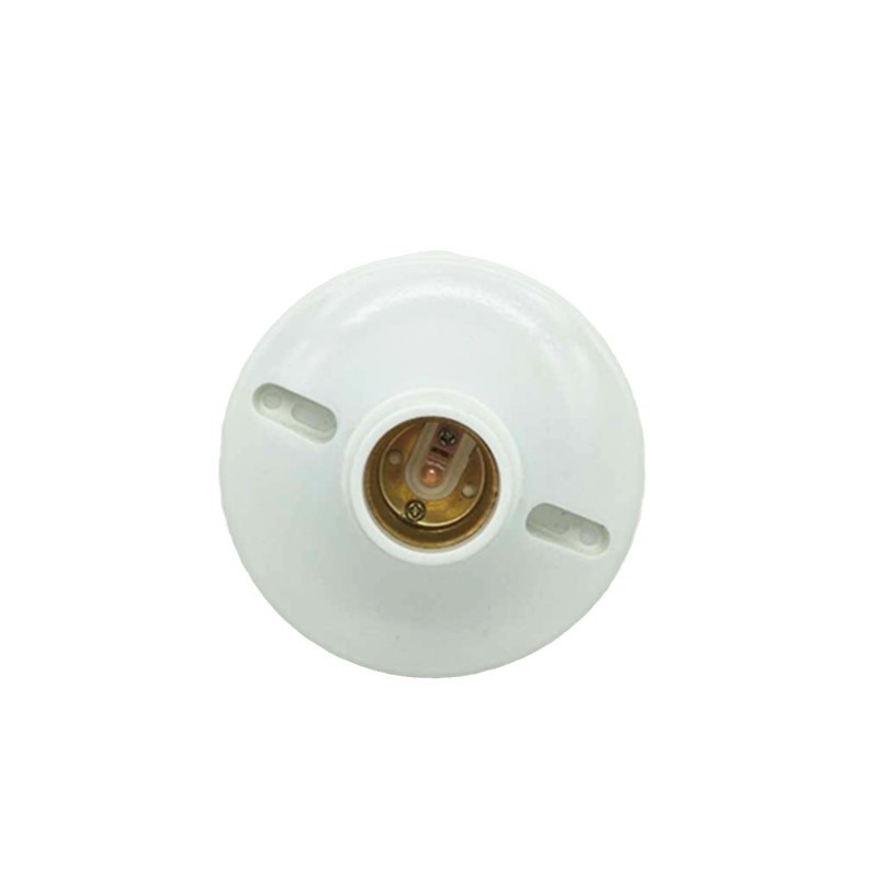 Suministro al por mayor de 11 cm cabeza de lámpara plana de plástico socket de lámpara resistente a la compresión e27 socket de lámpara de tornillo cabeza de lámpara plana