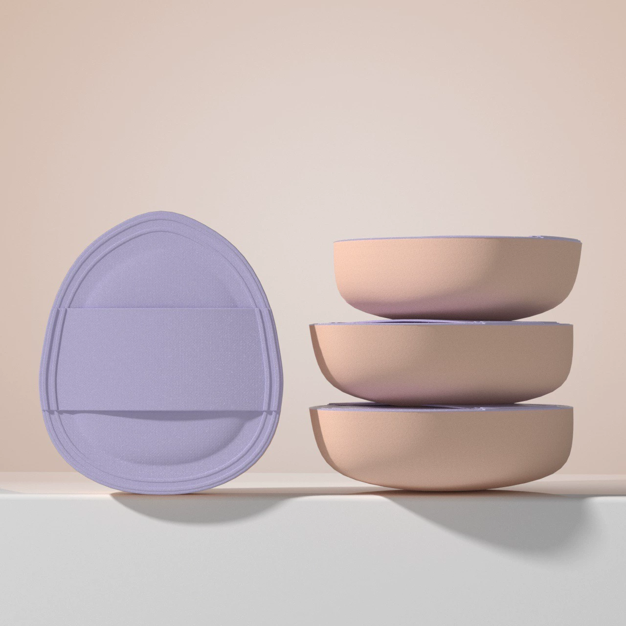 Makeup Sponge Puff, Cotton‑Polyurethane Foundation Applicator with Soft Heel Finger Cushion