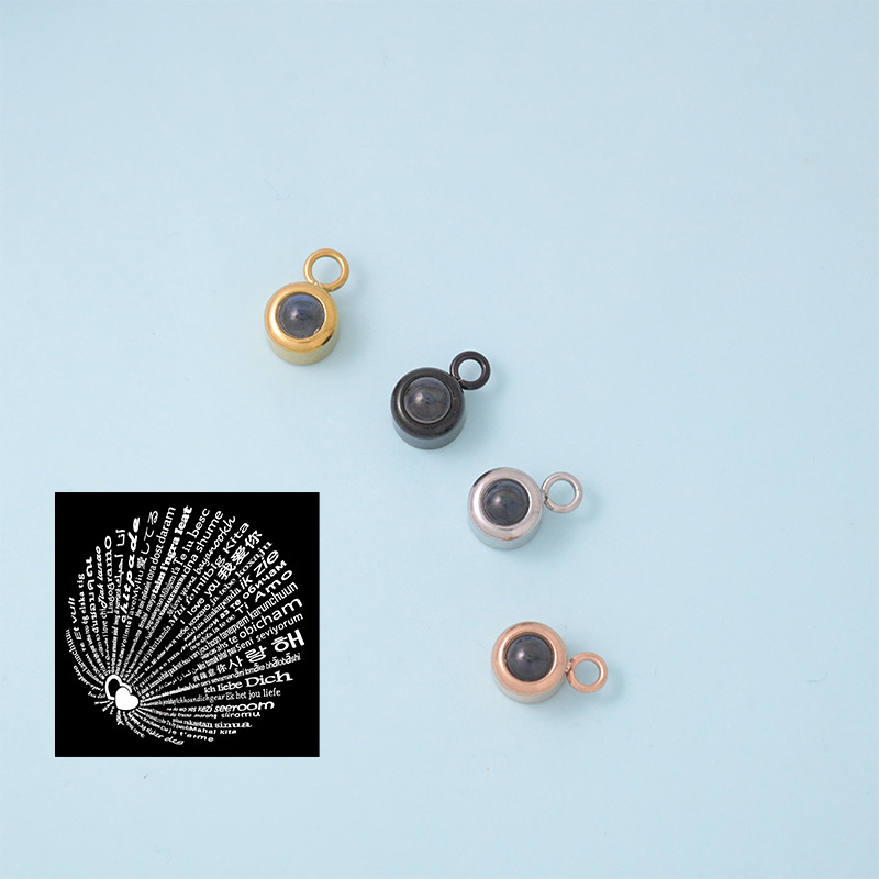 단일 교수형 프로젝션 스톤 비즈 빈 홀더 100 개 언어 나는 당신을 사랑합니다 보석 액세서리 펜던트 펜던트