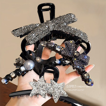 黑色气质发夹女高级感大号发量多后脑勺盘发抓夹2025新款鲨鱼夹子