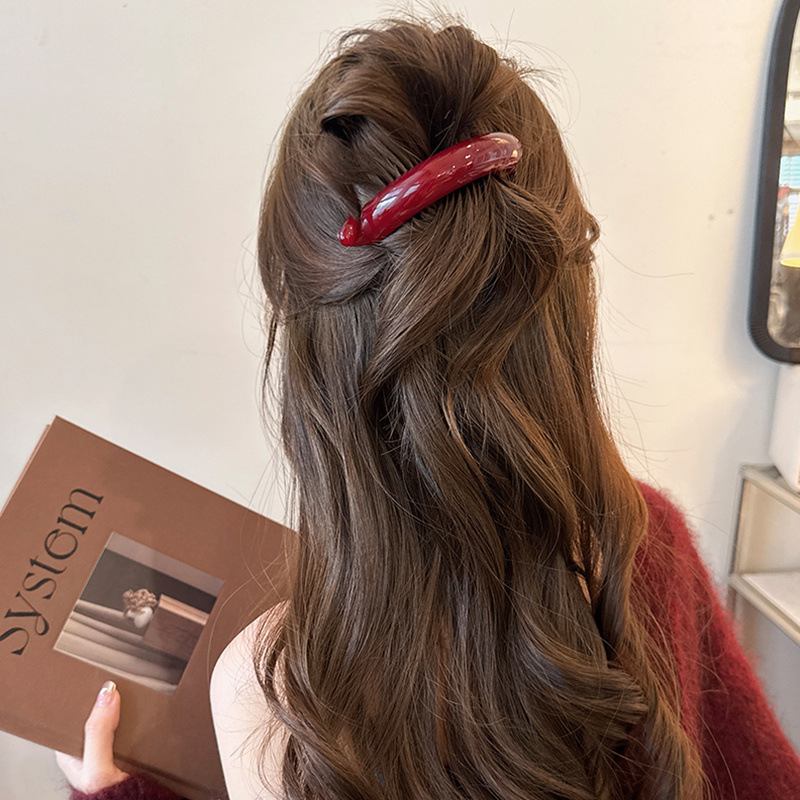 한국식 심플한 기질의 여성용 머리핀, 뒷머리에 머리핀, 상어 클립 하이 포니테일 헤어 버클, 무료 배송