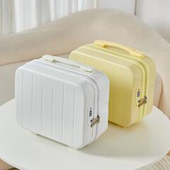 かわいいポータブル化粧品バッグ、女性用の見栄えの良いトラベルバッグ 14inch 小型軽量パスワードボックス大容量化粧品ケース