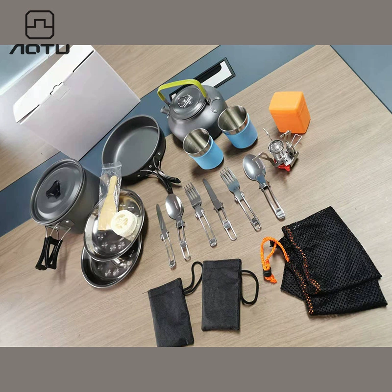 Вогнуто-выпуклый костюм для кемпинга портативный набор посуды горшок чайник обеденная тарелка нескользящий Набор чашек Amazon взрыв на открытом воздухе