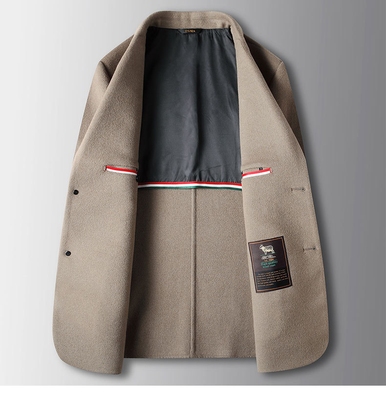 Miesten vaatteet Miesten syksy- ja talvipuku, käsintehty kaksipuolinen villainen länsimaisten ihmisten yksivärinen yritysvillapuku, takki_voghion.com